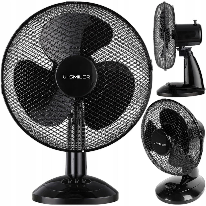 Tischventilator sehr Leise 20W, Ø 28 cm, Ventilator Klein mit Oszillation, 2 Stufen, Höhenverstellba