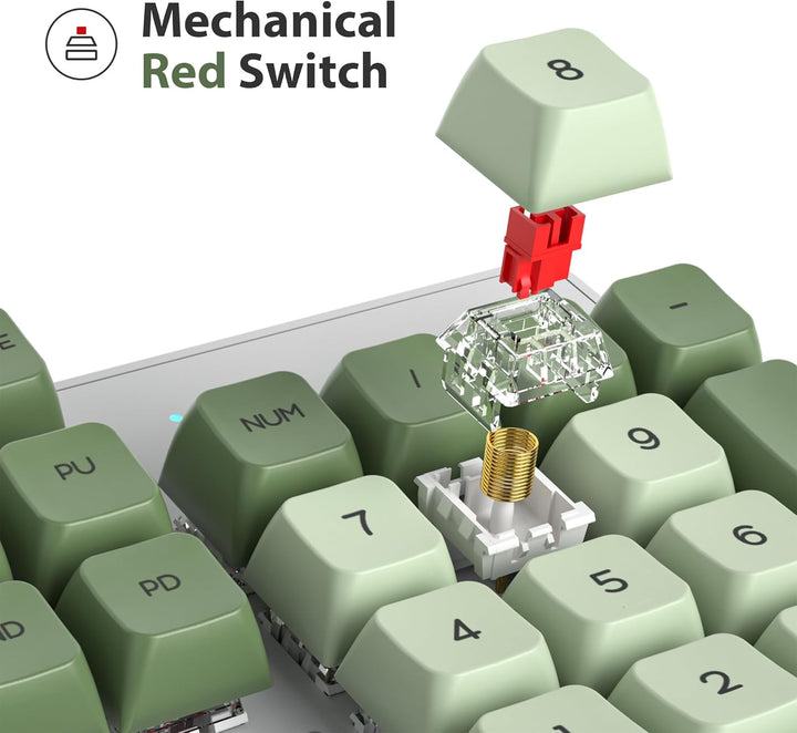 SOLIDEE mechanische Gaming-Tastatur in voller Grösse,grüne Matcha-Tastatur,QWERTY 104 Tasten kabelge