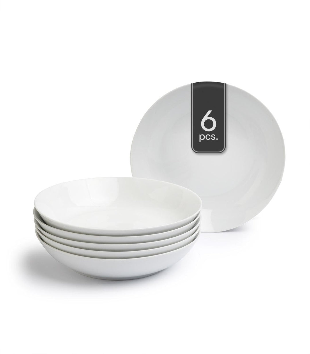 Suppenteller 6er Set Tiefteller Salatteller - Porzellan - Weiss - Ø 20 cm