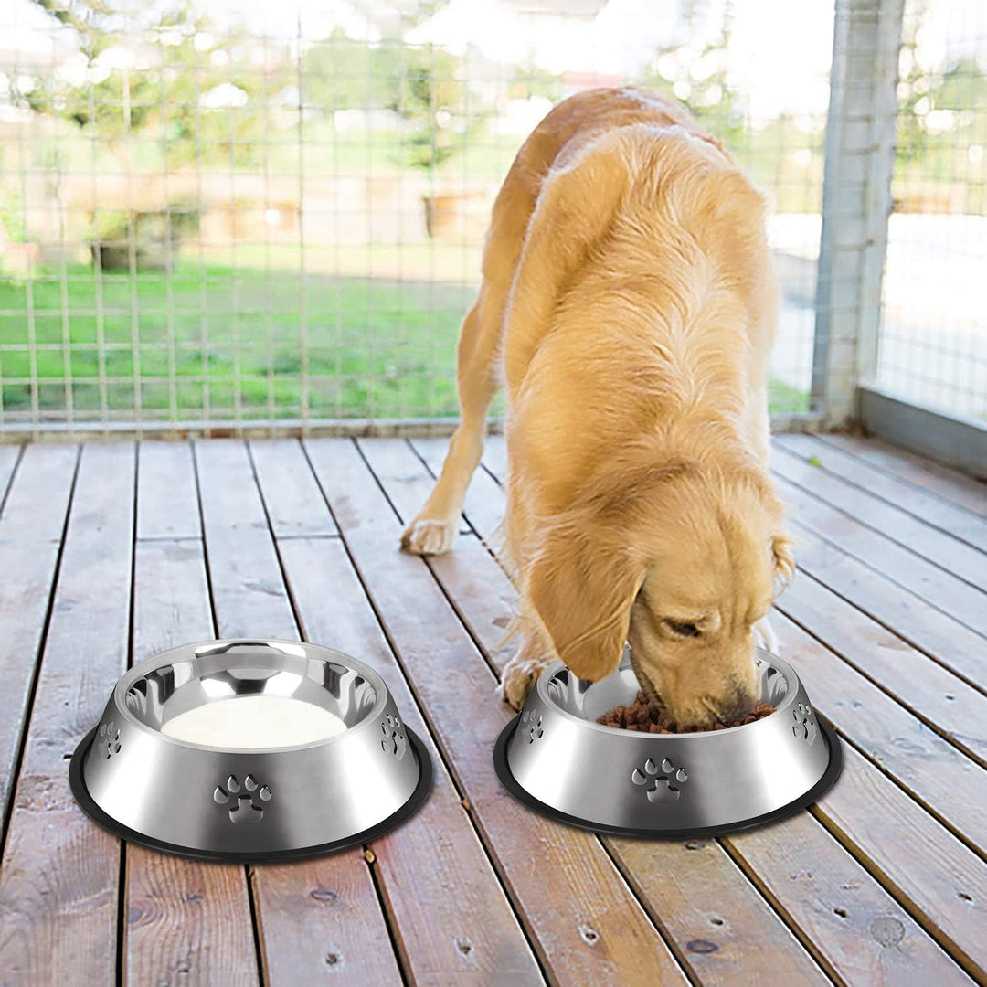 2 Stück Edelstahl Hundenapf,rutschfeste Hundenäpfe/Futternapf,Hundenapf Grosse Hunde (30 cm) XL-30CM