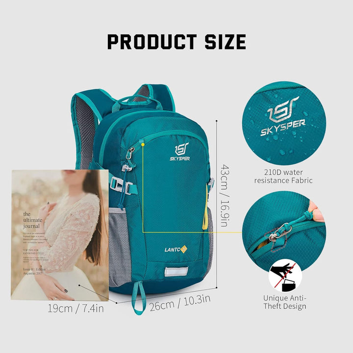 SKYSPER LANTC 20 Leicht Wanderrucksack 20L Klein Rucksack mit Rückenbelüftung Trekkingrucksack aus a