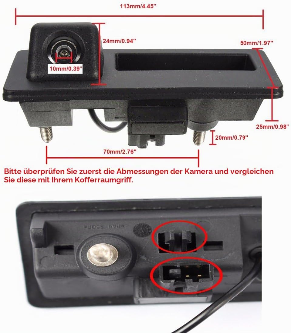 Wasserdicht umkehrbare Fahrzeug-spezifische Griffleiste Kamera integriert in Koffergriff Rückansicht