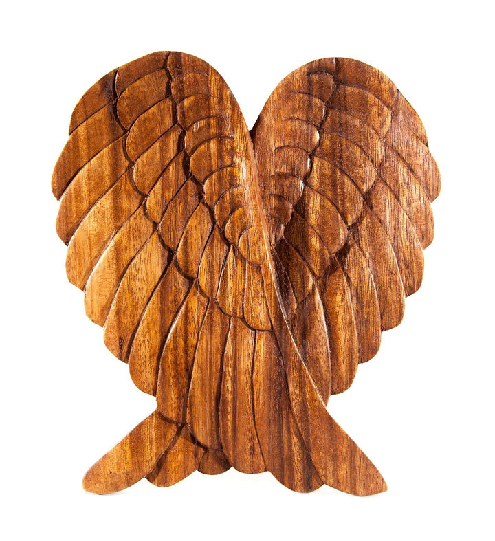 Windalf Engel Dekor Holzbild Wandrelief Amanda 22 cm Engels Flügel Holzornament Bohemian Wandojekt H
