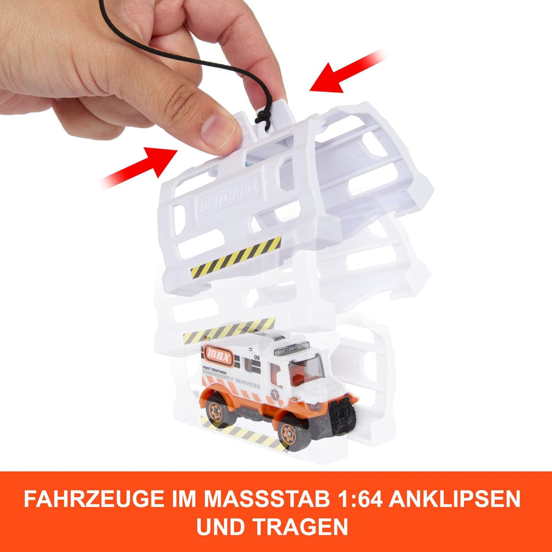 Matchbox Spielzeugauto und Spielset, 40 cm grosser Hubschrauber, der Sich in Rettungsstation verwand