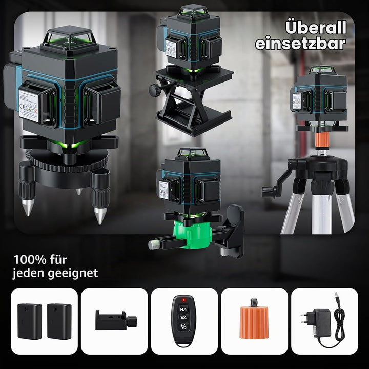 Laser-Nivelliergerät 360, Weytoll 4D 16 Linien 3° Laser Nivellierwerkzeug mit automatischer Nivellie