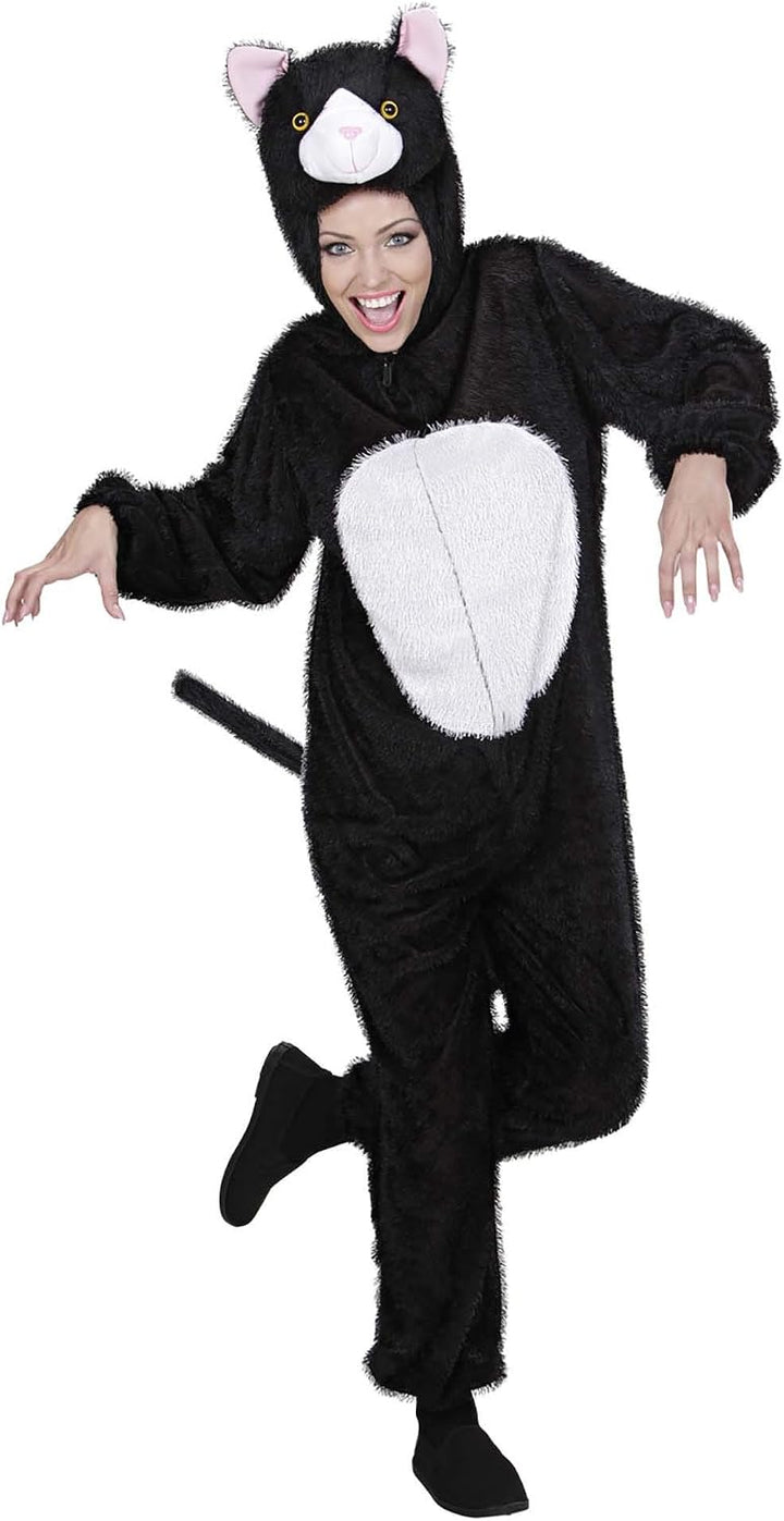 W WIDMANN MILANO Party Fashion - Kostüm Katze, Overall mit Kapuze, Tierkostüm für Karneval, M