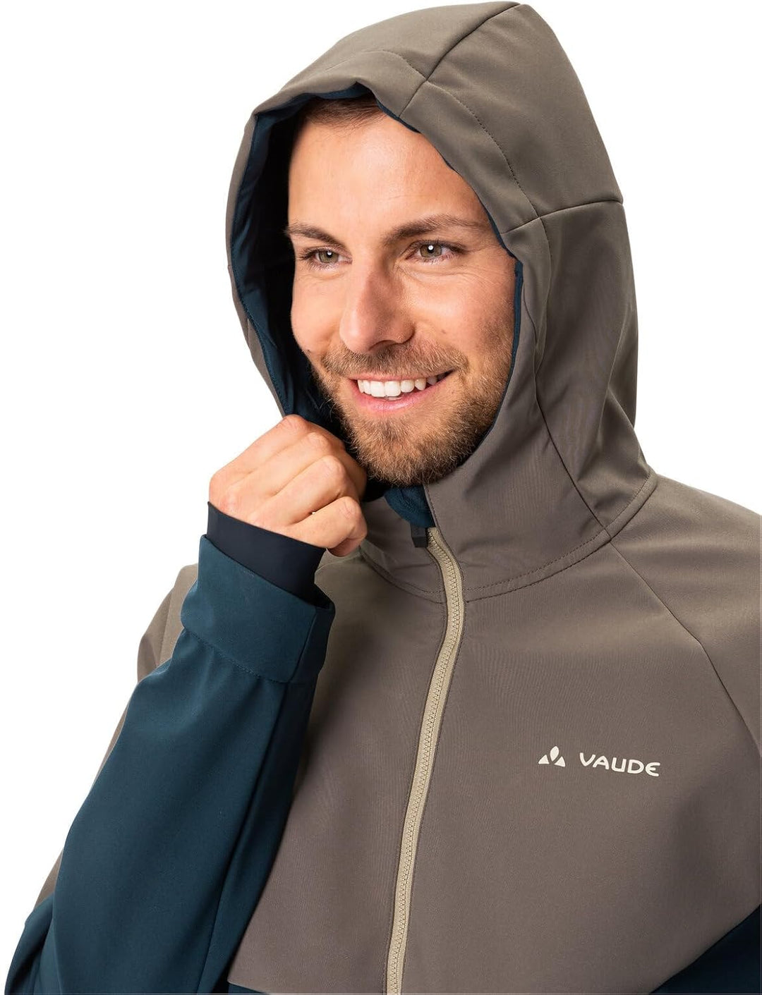 VAUDE Herren Men's Qimsa Softshell Jacket Jacke, coconut/dark sea