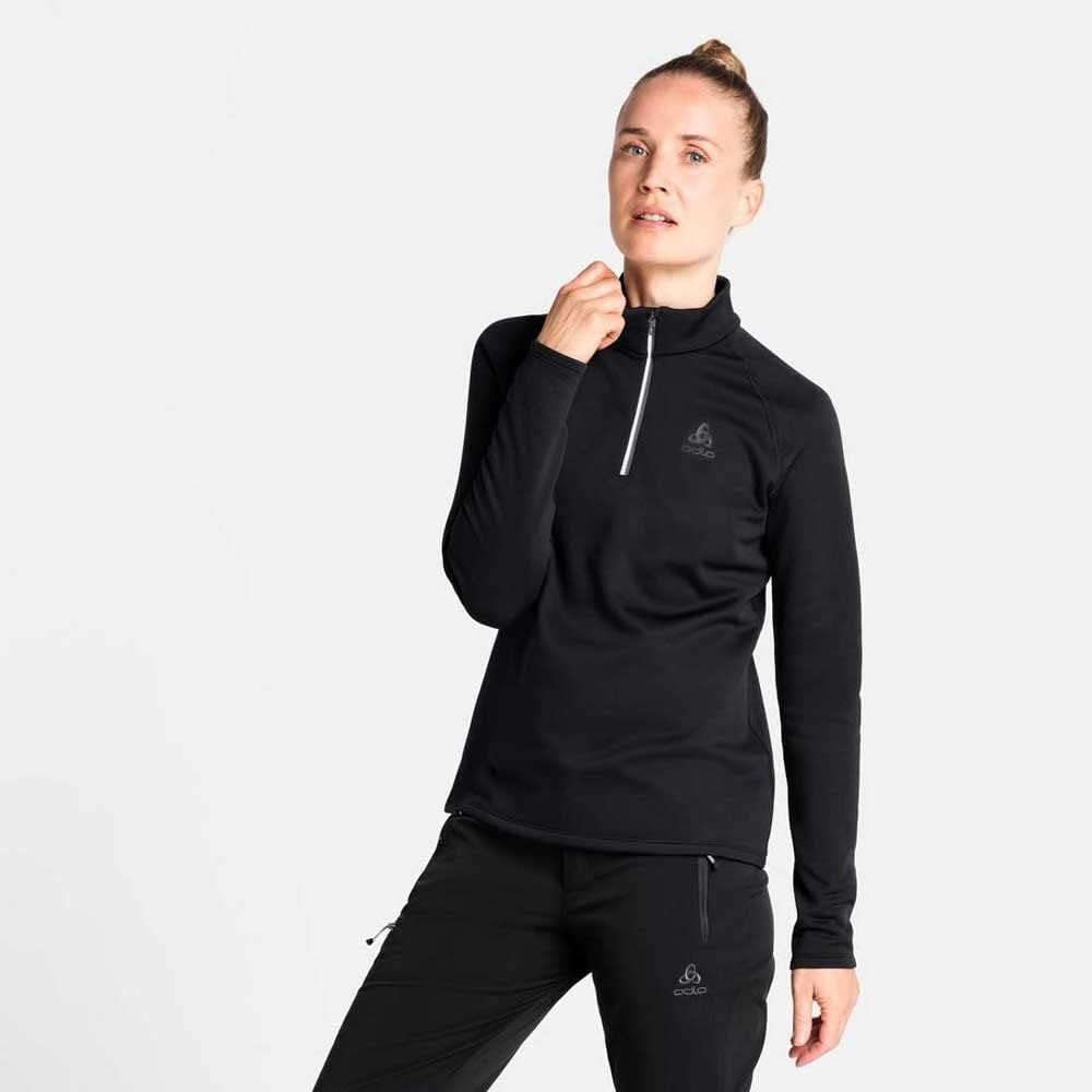 Odlo Damen Besso_542471 Mid Layer mit Reissverschluss XS Schwarz, XS Schwarz