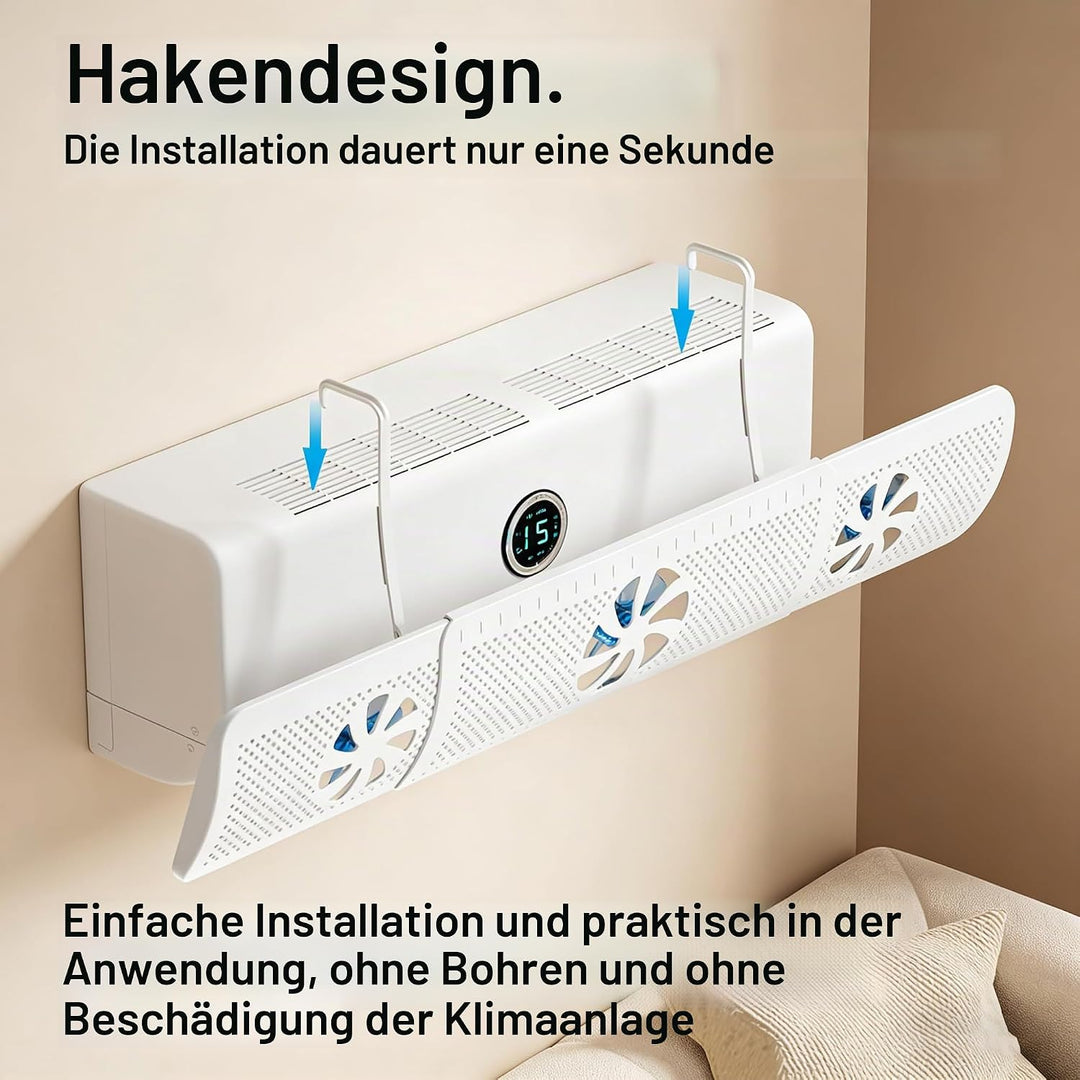 Universal Klimaanlage Windabweiser, 52-86cm Verstellbar, Anti-Direktluft Blase, Werkzeuglose Montage