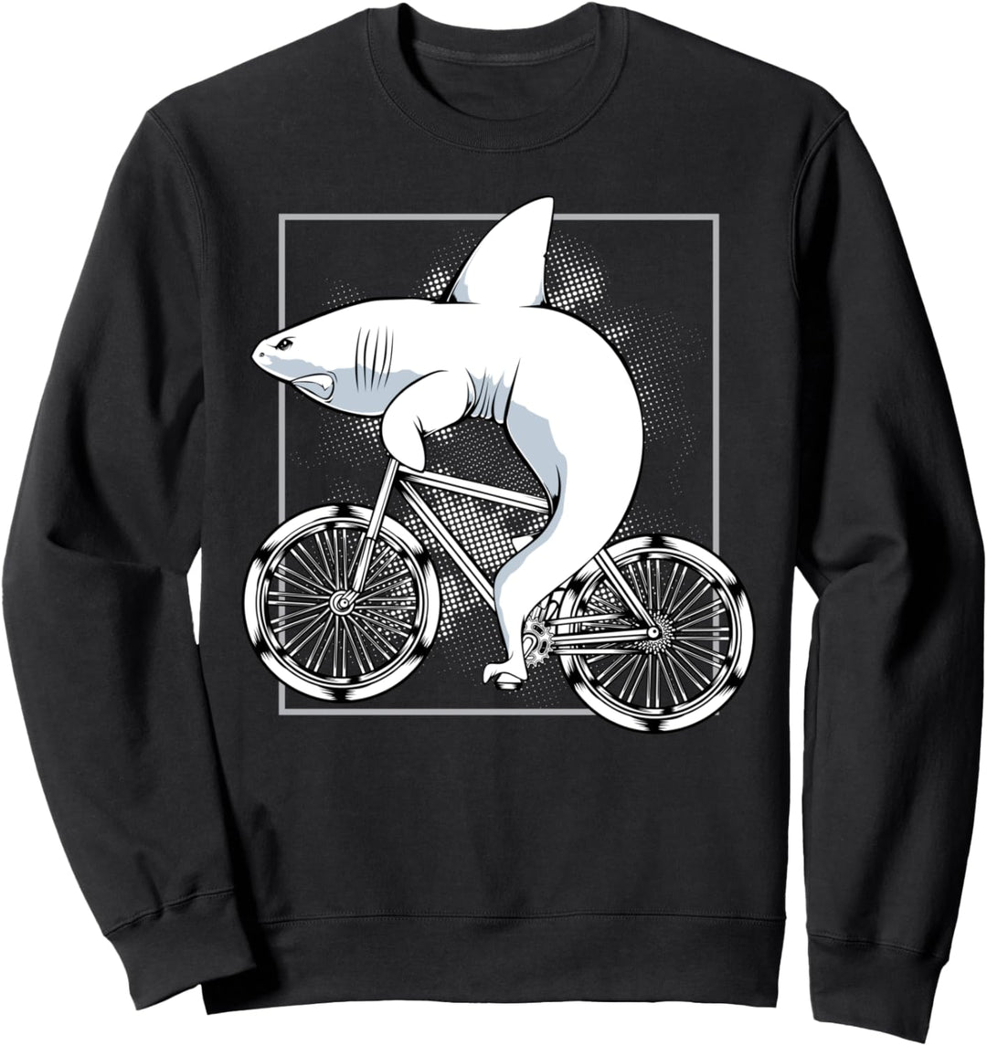 Hai Haifisch Fahrrad Radfahren Reiten Radfahrer Geschenk Sweatshirt