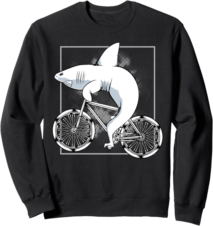 Hai Haifisch Fahrrad Radfahren Reiten Radfahrer Geschenk Sweatshirt