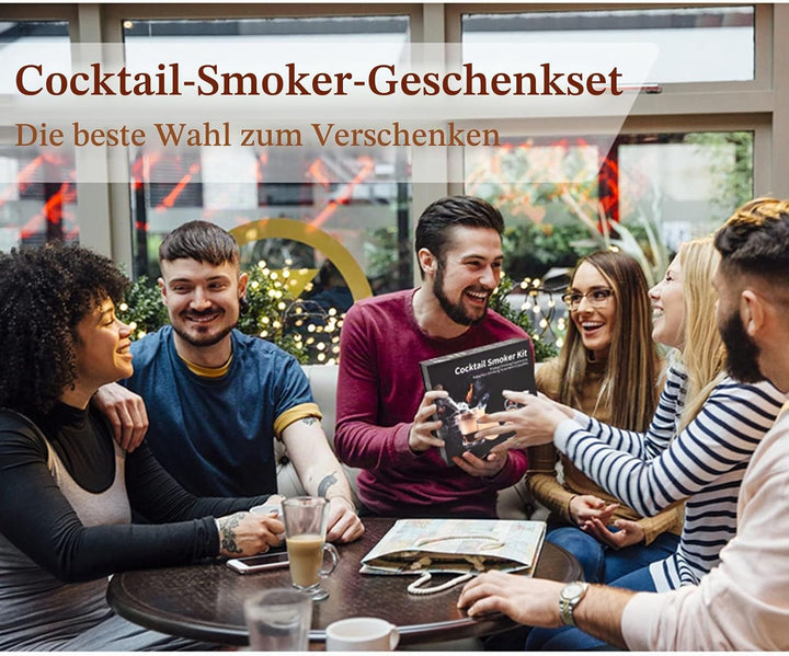 Cocktail Smoker Kit, MKNZOME Whiskey Smoker Kit mit 4 Geräuchertem Cocktail Raucher Kit Sägemehl Vat