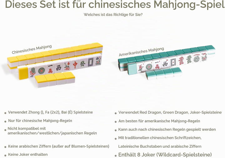 Yellow Mountain Imports Professionelles Chinesisches Mahjong-Spielset, “Double Happiness” (Gelb) mit
