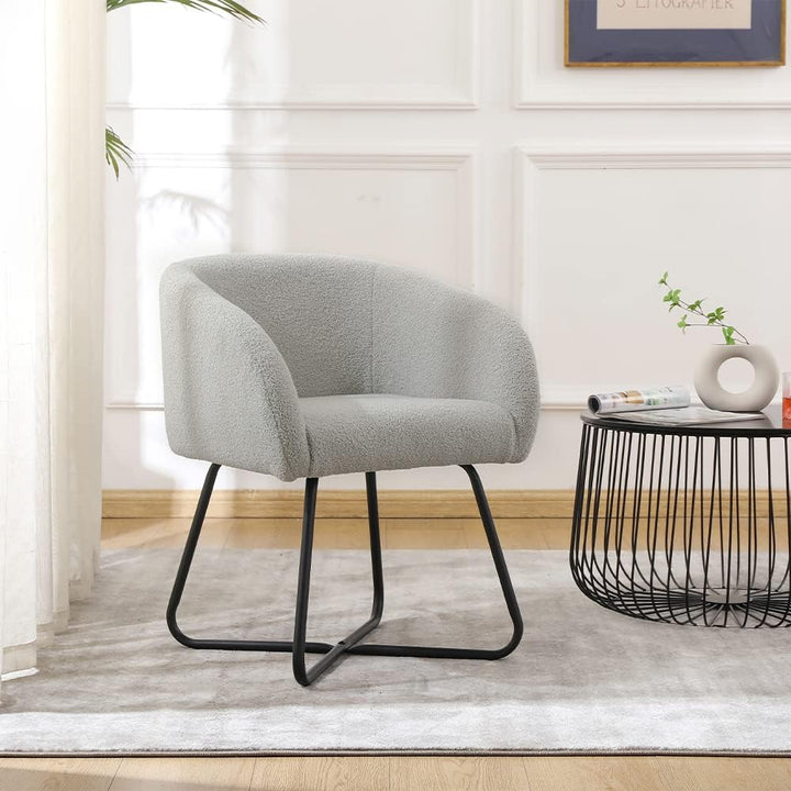 Mingone Sessel Kleine Loungesessel Cocktailsessel Modern Einzelsofa Lammwolle Designer Polstersessel