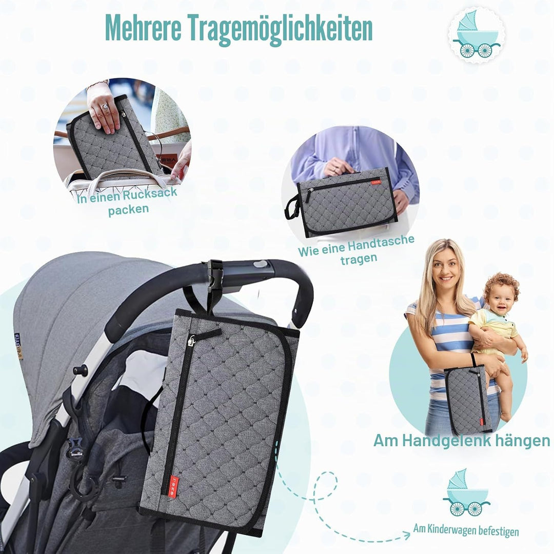 Lekebaby Wickelunterlage Wickelunterlage Tragbare Wickelunterlage Baby Reise Wickelunterlage mit Wis