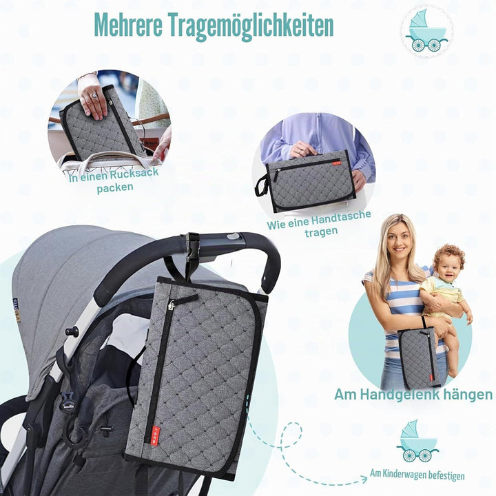 Lekebaby Wickelunterlage Wickelunterlage Tragbare Wickelunterlage Baby Reise Wickelunterlage mit Wis