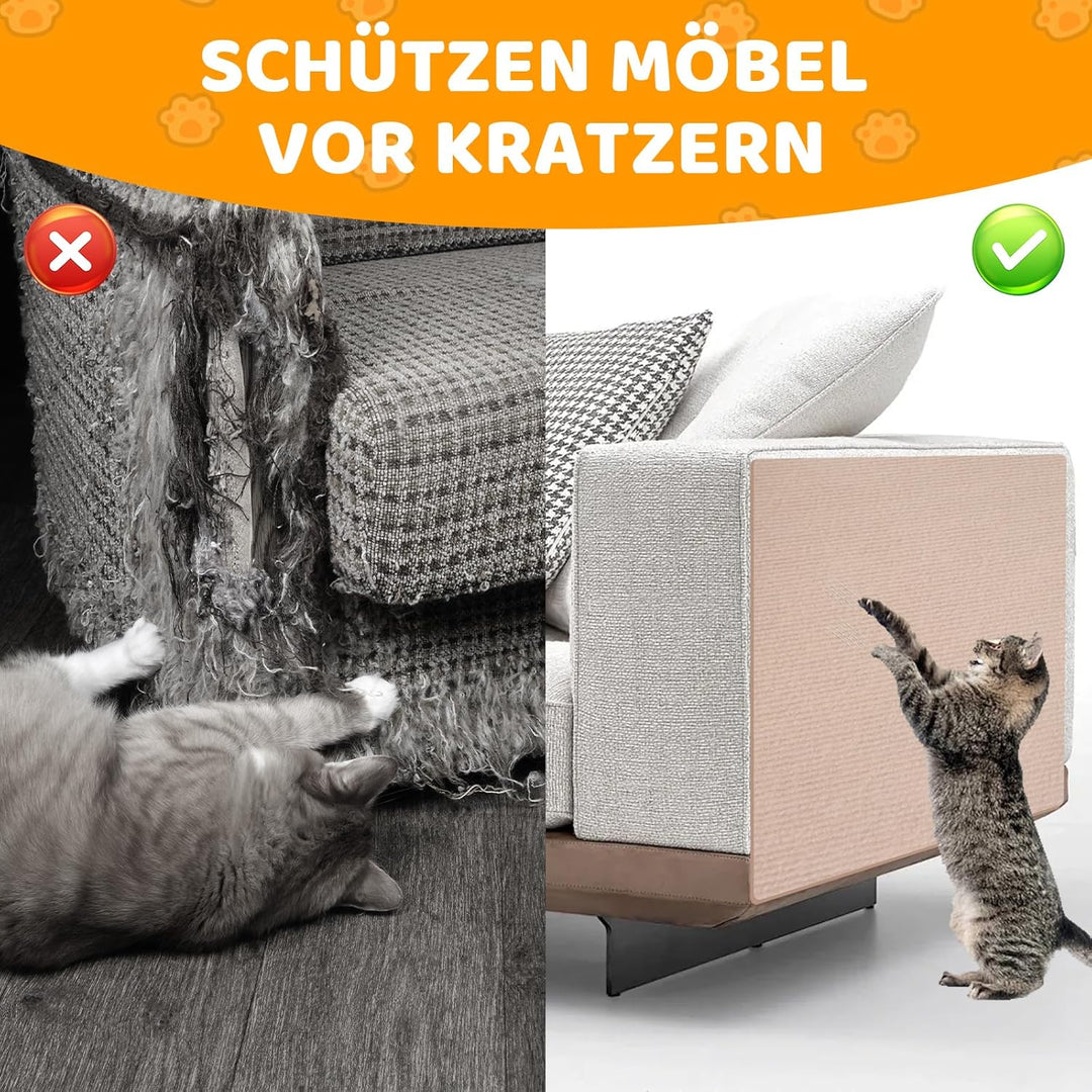 Storystore Selbstklebend Kratzmatte Katze, 40cm x 200cm Katzen Kratzmatte Kratzschutz Sofa Katze, DI