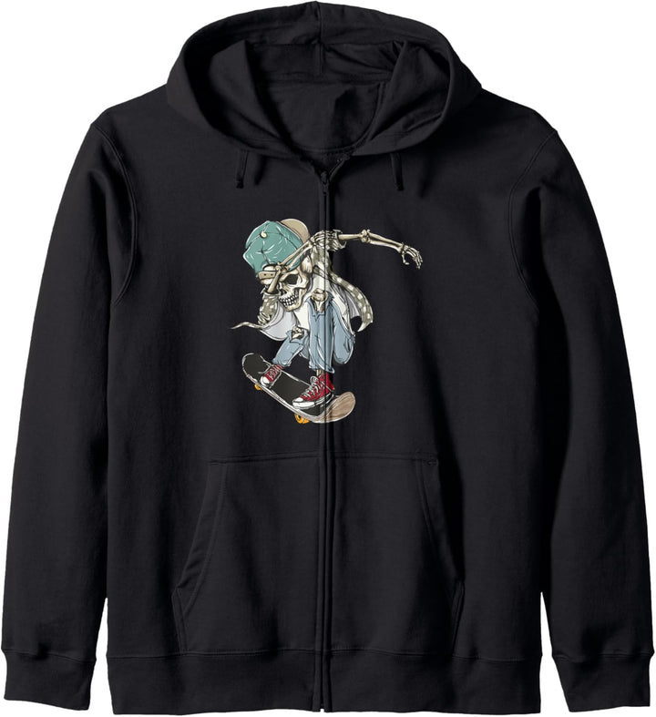Dabbing Skeleton - Skating Skateboard Boy Skate Skateboarder Kapuzenjacke