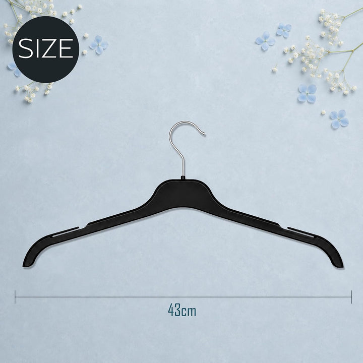 Hangerworld 15 Platzsparende Schwarze Kleiderbügel 43cm Robuster Kunststoff, 15
