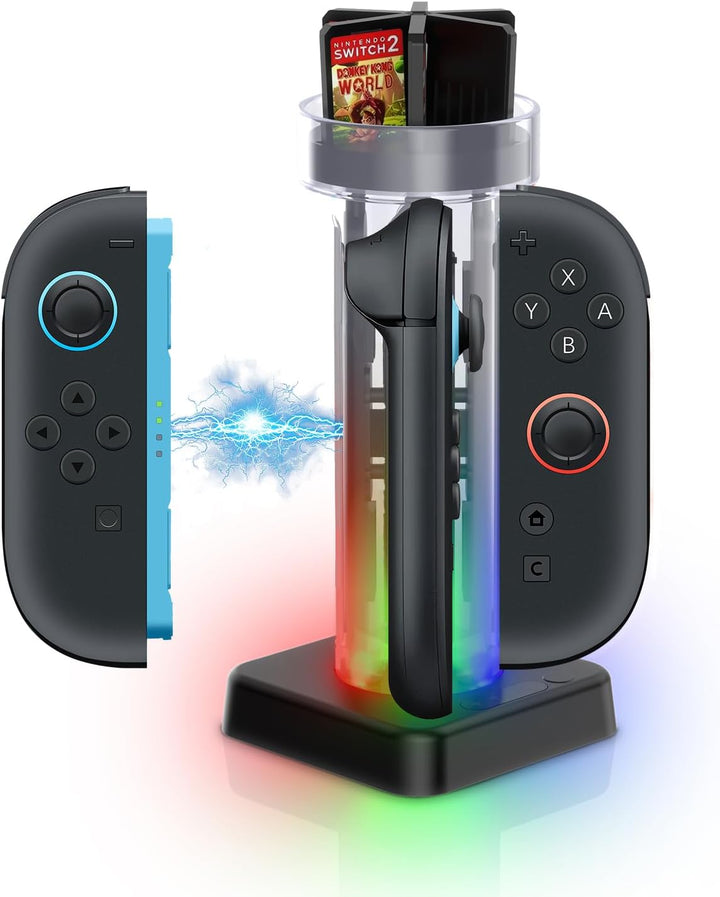 Controller-Ladestation Kompatibel mit NS Switch 2, Joy Con Ladestation mit LED-Display-Laterne, Lade