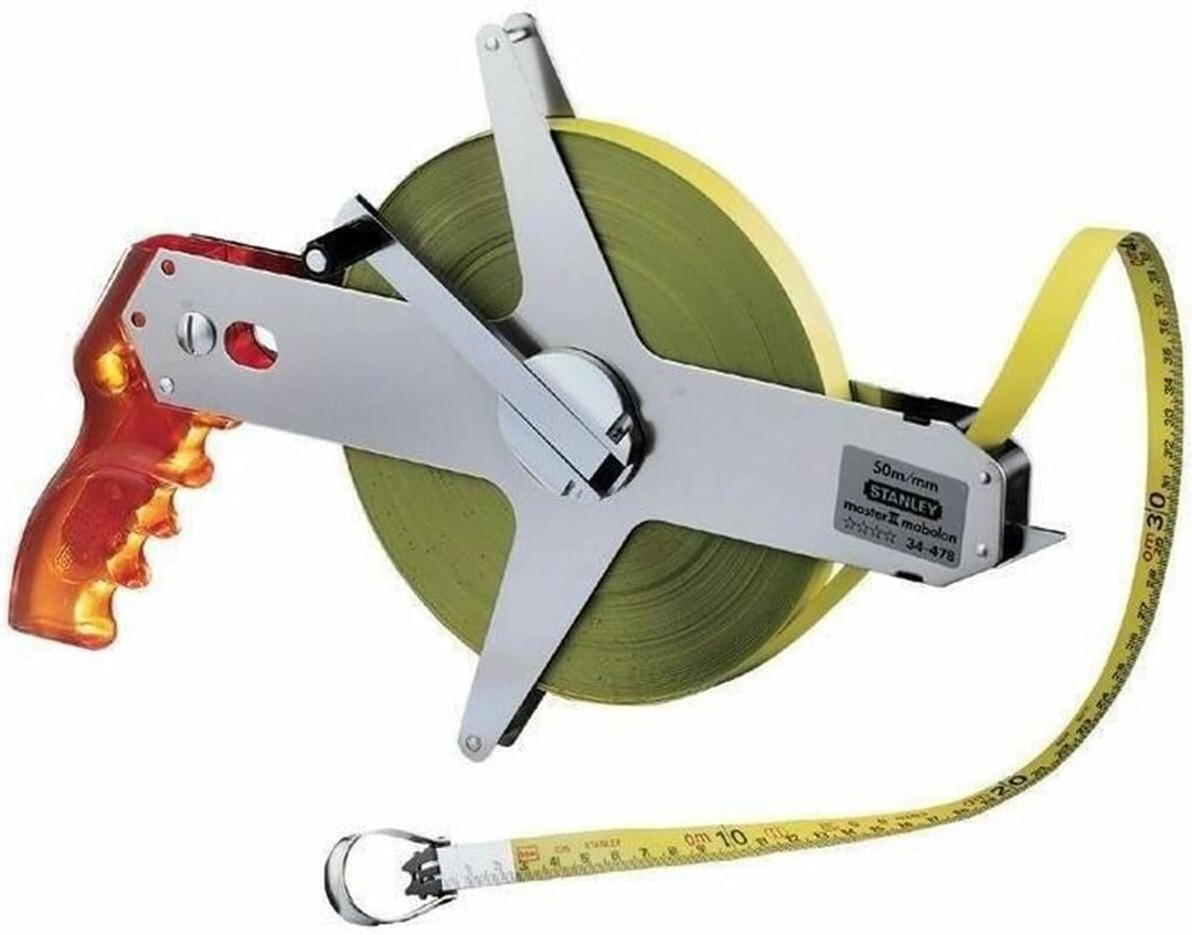 Stanley Rahmenbandmass Master II Stahl (30 m Länge, unempfindlich, 1 mm Markierung, mit Fixhaken) 1-