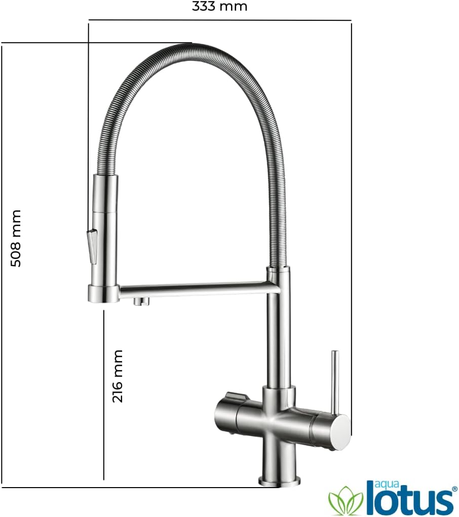 Drei-Wege-Wasserhahn 3 in 1 Armatur Küche Wasserhahn Wasserfilter AL2002 (Matt), Matt