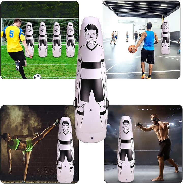 1,75 m Aufblasbare Spielpuppe für Fussballtraining, aufblasbarer Fussball, Boxsack für Fussballtrain