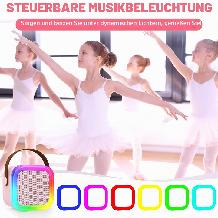 Karaoke-Maschine für Kinder Erwachsene, tragbare Kinder-Karaoke-Lautsprecher mit 2 drahtloses Mikrof