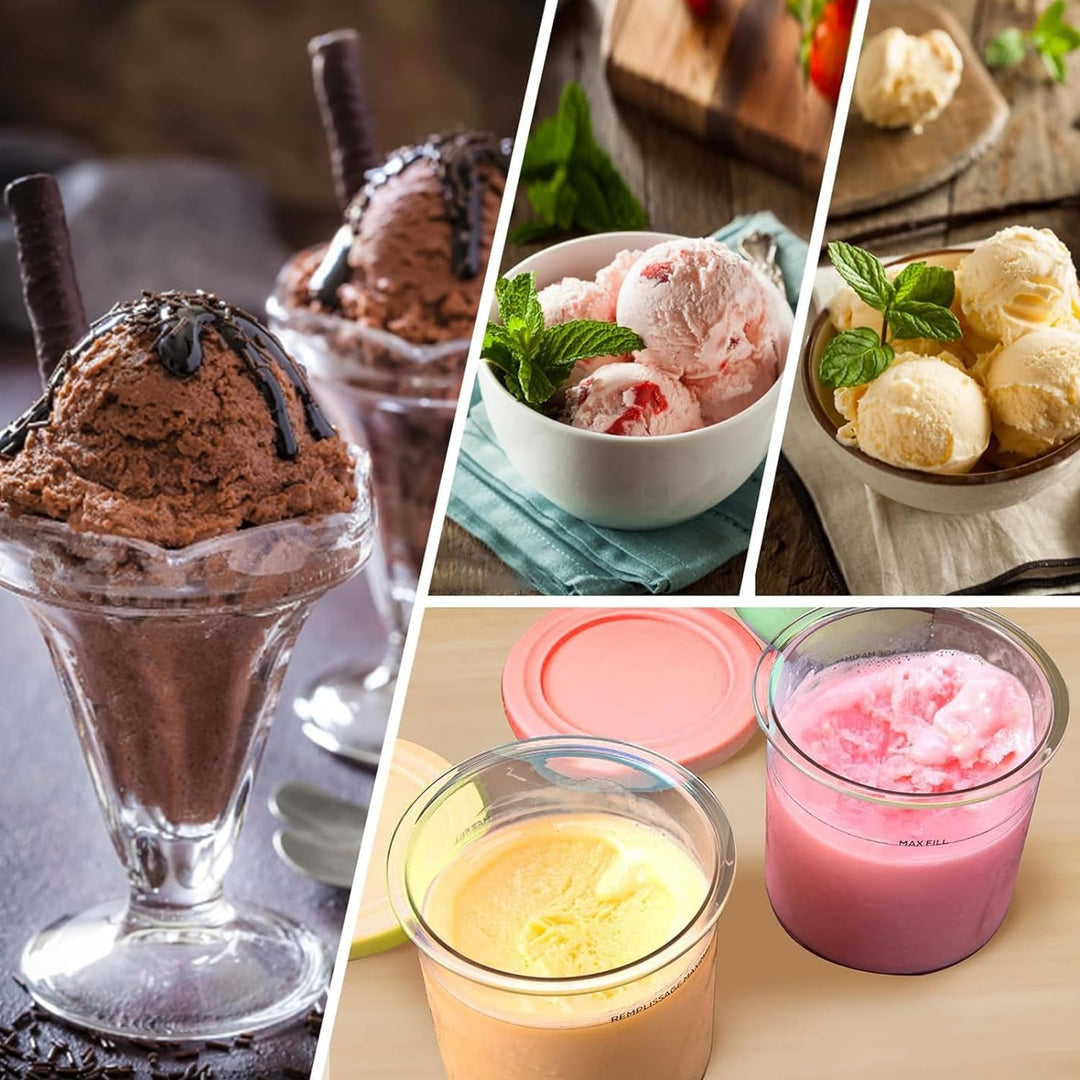 Eisbehälter für Speiseeis,4er-Set Ice Cream Pints Beche,mit Deckel,Creami Behälter für die Ninja Cre