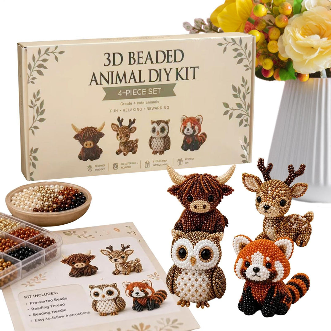 Lezaota 3D-Perlen-Tiere, Perlen-Bastelset, 3D-Perlen-Tier-Bastelset, winzige Perlen, Tier-Bastelset