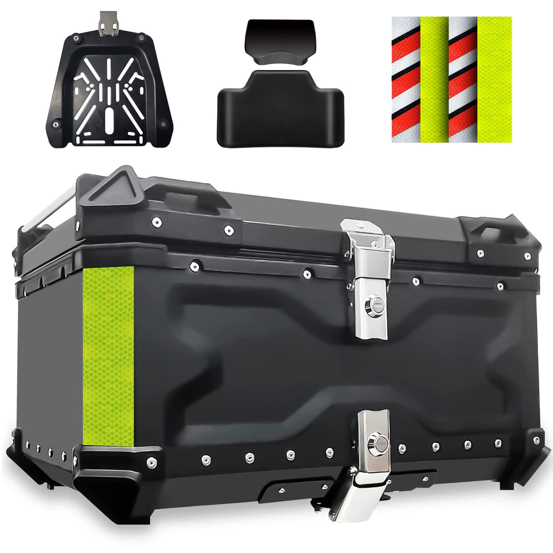 VOKKA Topcase Motorrad, 65L Aluminiumlegierung Topcase für Roller, Wasserdicht, Staubdicht und Diebs