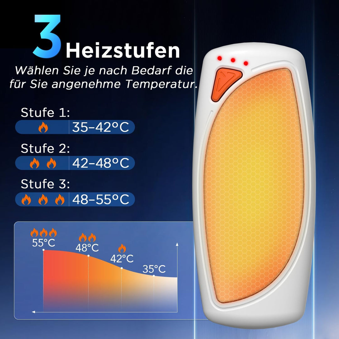 Lepwings Handwärmer Elektrisch 2er-Pack mit Ladecase, 14.000 mAh, Wiederverwendbare Taschenwärmer, B