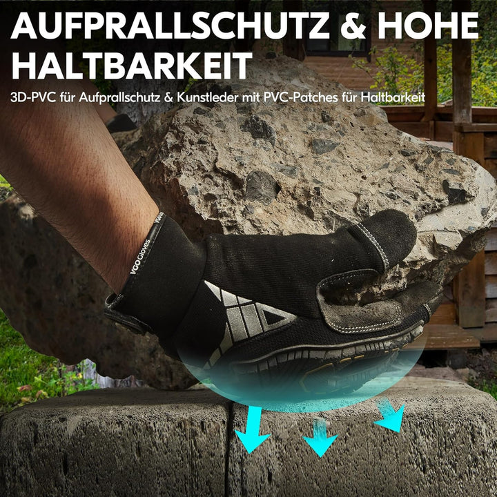 Vgo... 1 Paar Sicherheitshandschuhe,SchnittfesteHandschuhe,ANSI level A5，Impact Handschuhe,Anti-Vibr