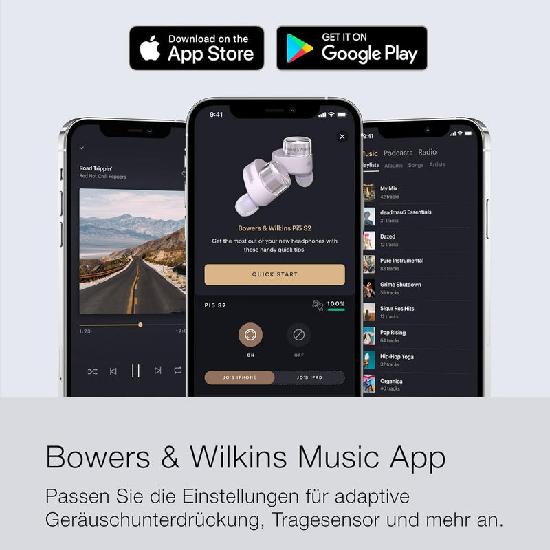 Bowers & Wilkins Pi5 S2 (Modelljahr 2023) kabellose True Wireless Noice Cancelling Kopfhörer mit Blu