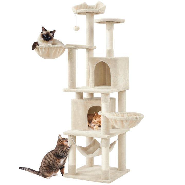Yaheetech Katzenkratzbaum 175 cm deckenhoch Kratzbaum für Katzen, Stabil Kletterbaum mit Sisal-Kratz