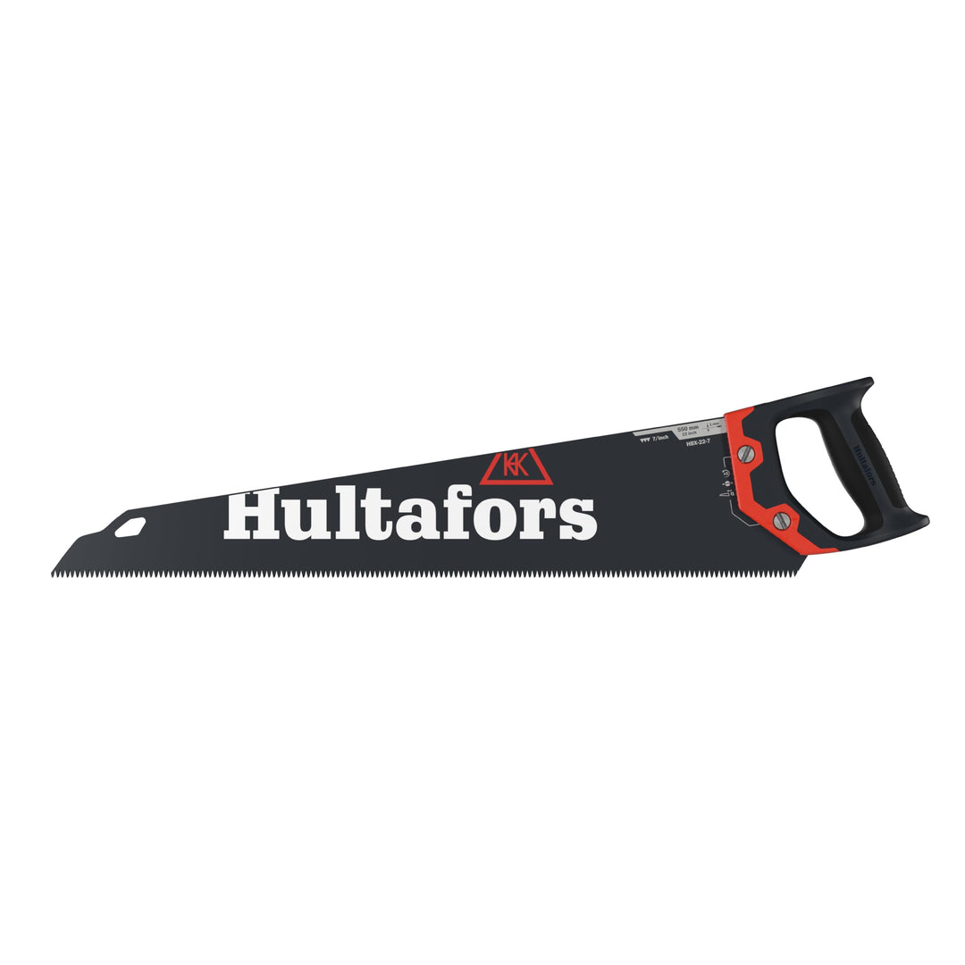 Handsäge 550mm von Hultafors I 7 Zähne pro Zoll I Säge für Holz &amp; Laminat I 45° &amp; 90° Markierung I M