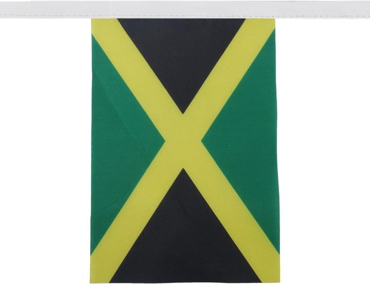 AZ FLAG FAHNENKETTE Jamaika 12 Meter mit 20 flaggen 45x30cm- JAMAIKANISCHE Girlande Flaggenkette 30