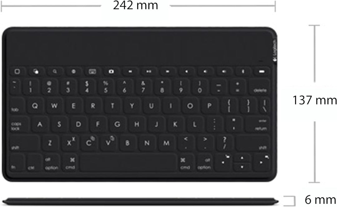 Logitech Keys-to-Go Kabellose Tablet-Tastatur, Bluetooth, iOS-Sondertasten, Ultraleicht & Geräuschlo