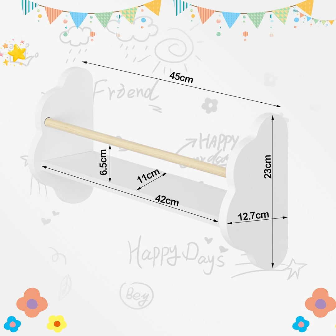 WOLTU Bücherregal Kinder Wand 3er Set, Wandregal Kinderzimmer, Kinderregal für Buchaufbewahrung, aus