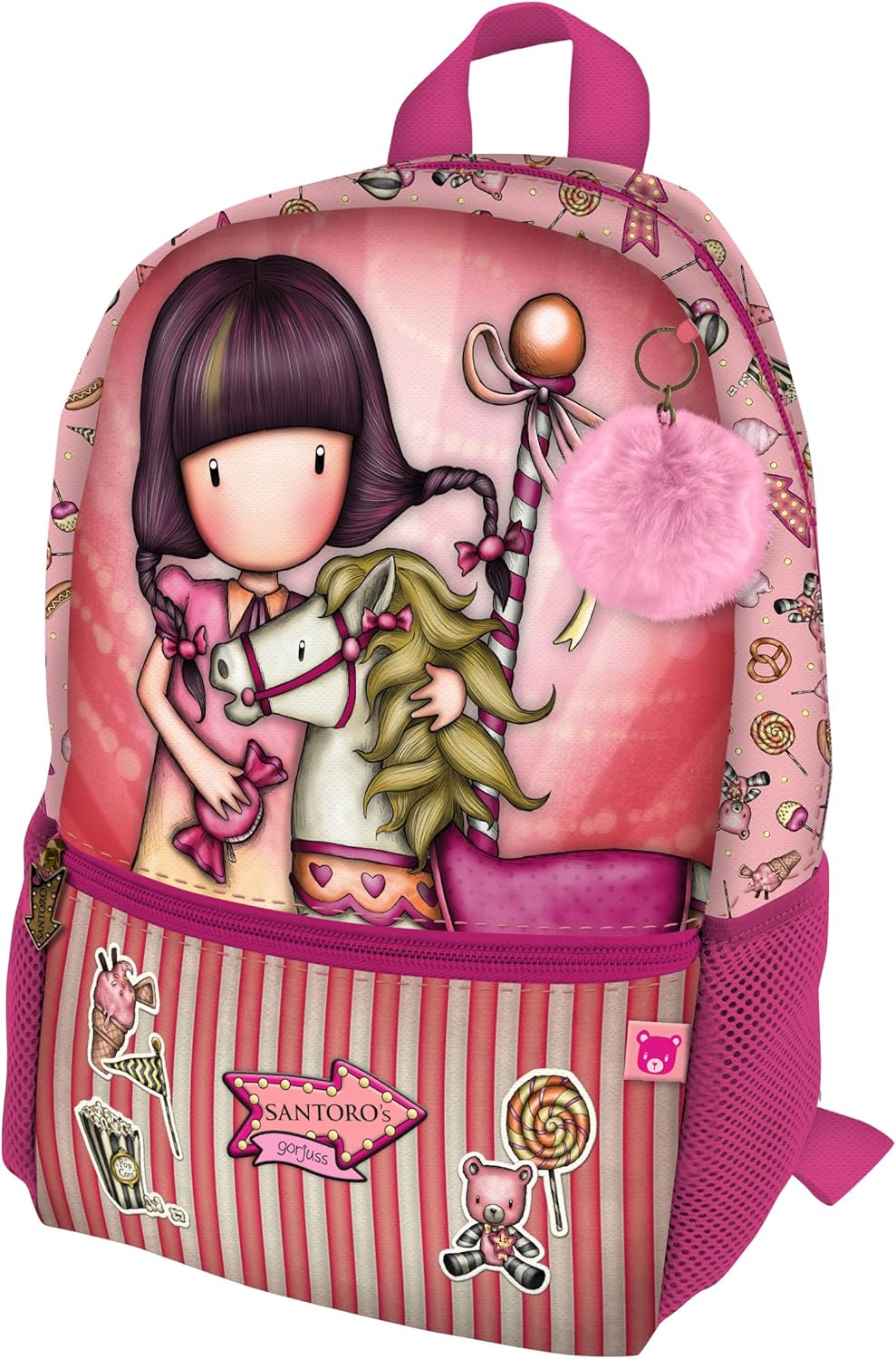 Santoro 1111GJ03T Mini-Rucksack Adap.Cart Gorjuss Fairground Karussell 26 x 34 x 11,4 cm, Rose