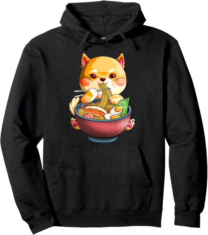 Kawaii Shiba Inu Nudeln Süsser Anime Hund Ramen Otaku Weeaboo Pullover Hoodie