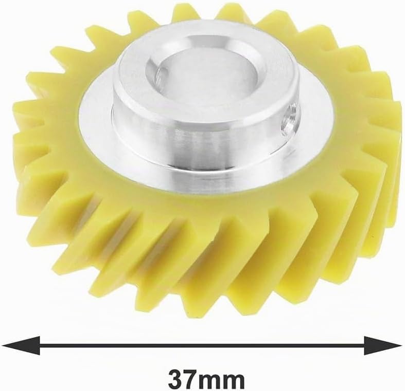 W10112253 Mixer-Schneckengetriebe-Ersatz (gelb) mit 2 Kohlebürsten, passend für 5KSM150 5KSM45 5KSM9