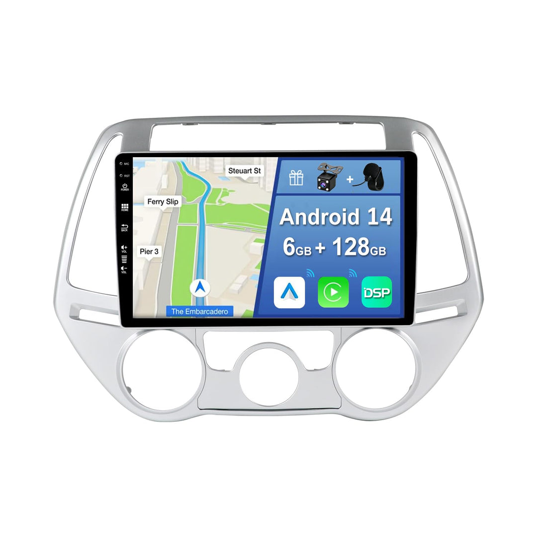 [6GB+128GB] Android 14 Autoradio für Hyundai i20 (2012-2014)-[Integriertes CarPlay/Android Auto/DSP/