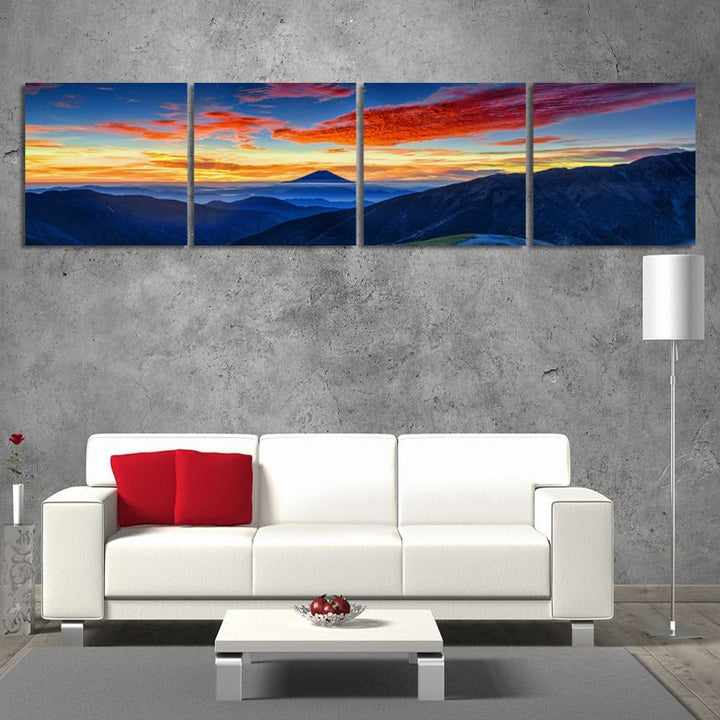 Feeby. Leinwandbild, Bilder, Wand Bild - 4 Teile - Panoramabild, Wandbilder, Kunstdruck 200x50 cm, B