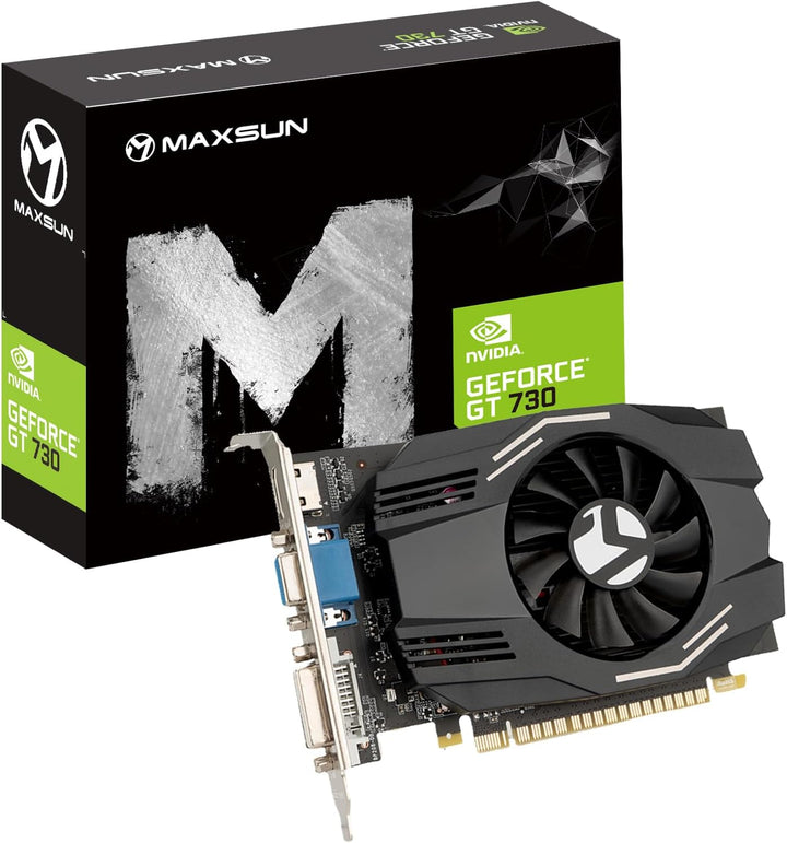MAXSUN GeForce GT 730 2GB 128 Bit DDR3 PCI Express DVI-I, HDMI, VGA Video Grafikkarte GPU 2 GB, 2 GB