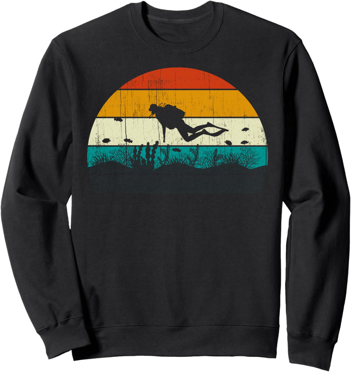 Vintage Retro Style Pine Tree Lover Sports Scuba Diving Sweatshirt