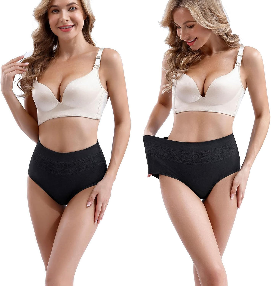 Xaanelr Damen Unterhosen Hipsters Stretch Baumwolle Hohe Taille Slips Weich Unterwäsche für Frauen M
