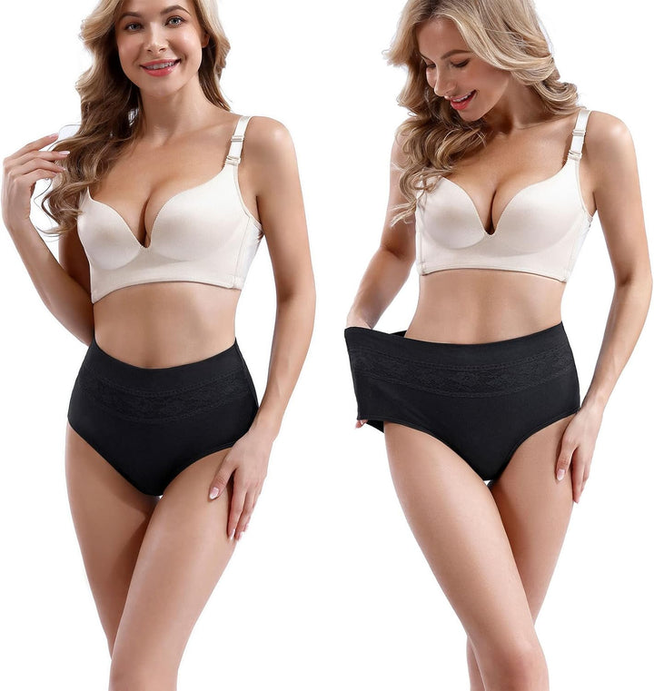 Xaanelr Damen Unterhosen Hipsters Stretch Baumwolle Hohe Taille Slips Weich Unterwäsche für Frauen M