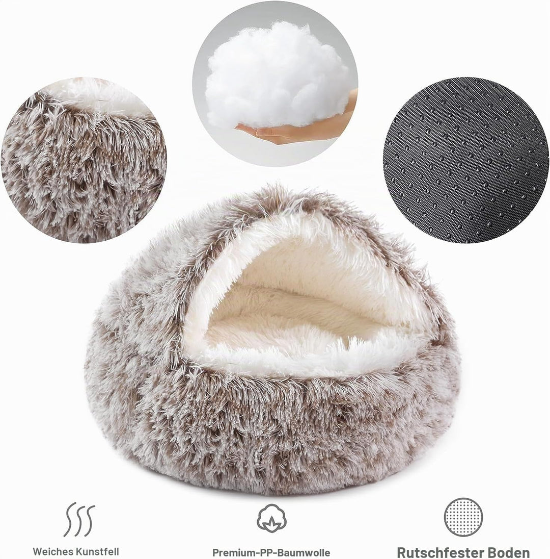 Flauschig Hundebett Muschelform Katzenbett Warm Tierbett Haustierbett Waschbar Hundesofa Katzensofa