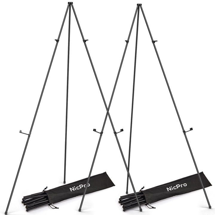 Nicpro Kunst Staffelei zum Ausstellen, 2 Stück, 160 cm Staffelei gross, Metall-Bodenstaffelei, Dreib